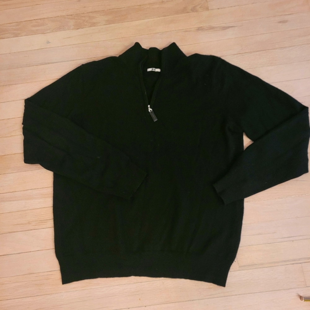 Uniqlo mens 100% cashmere half zip